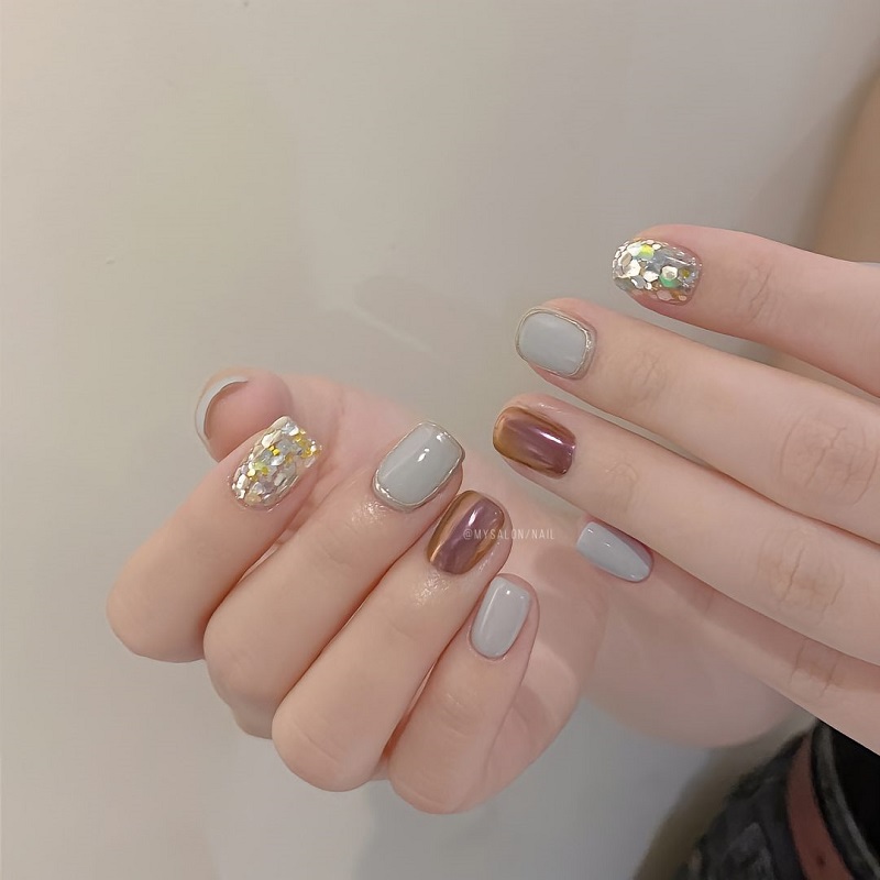 Mẫu móng mùa thu đơn giản, ấn tượng