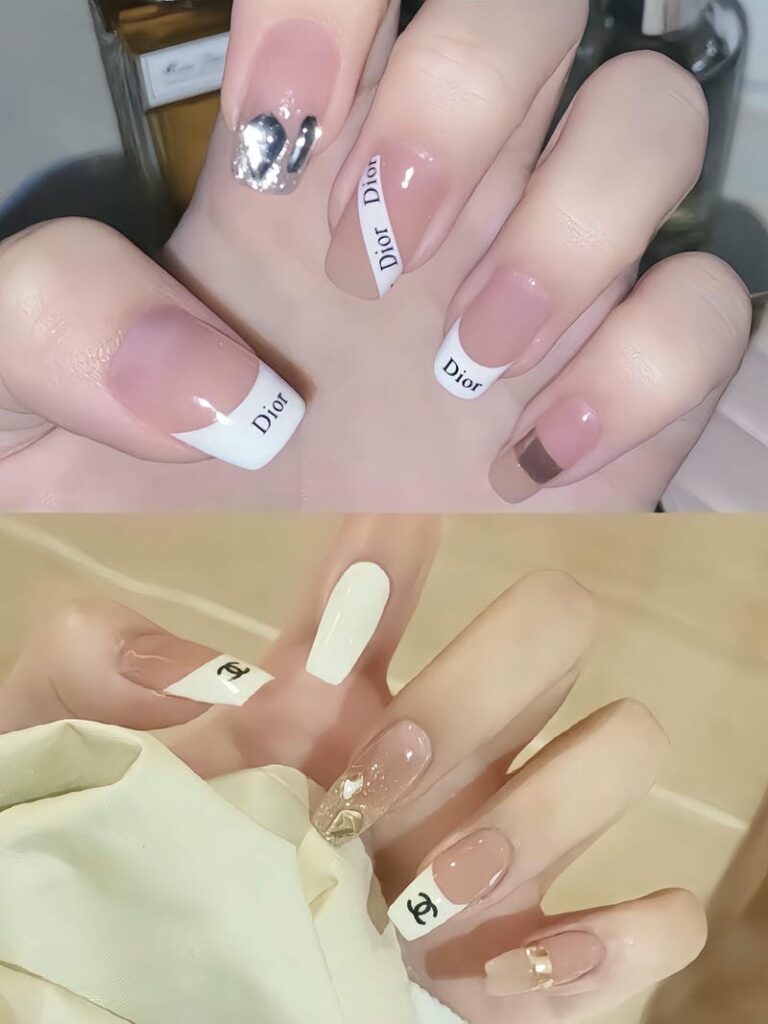 Mẫu nail dior đơn giản