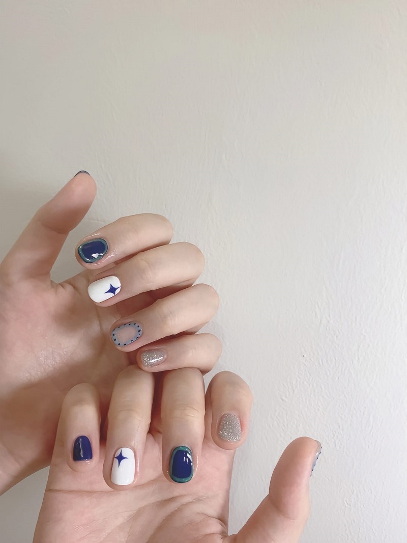 Mẫu nail mùa thu form ngắn cá tính