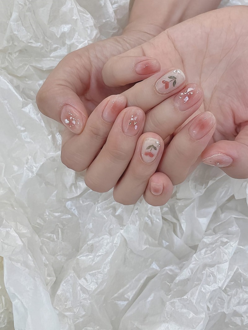 Mẫu nail mùa thu form ngắn dễ thương