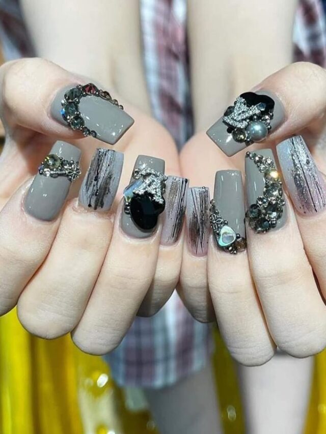 Màu nail hợp mệnh Kim - màu xám