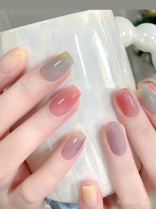 Mẫu nail nhiều màu tone thạch