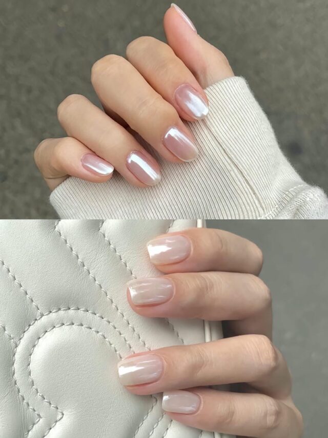 Mẫu nail tráng gương ngọc trai
