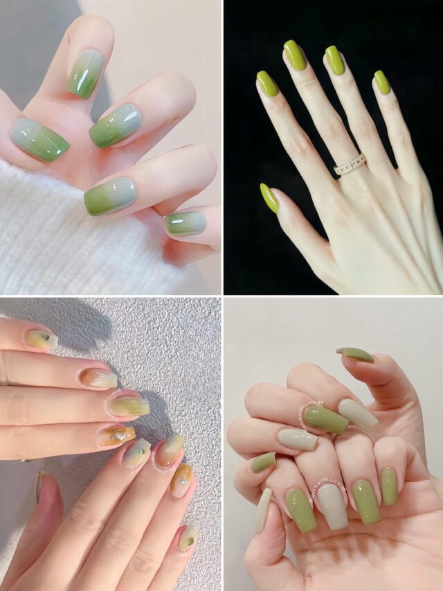 Những mẫu móng ngắn màu xanh bơ