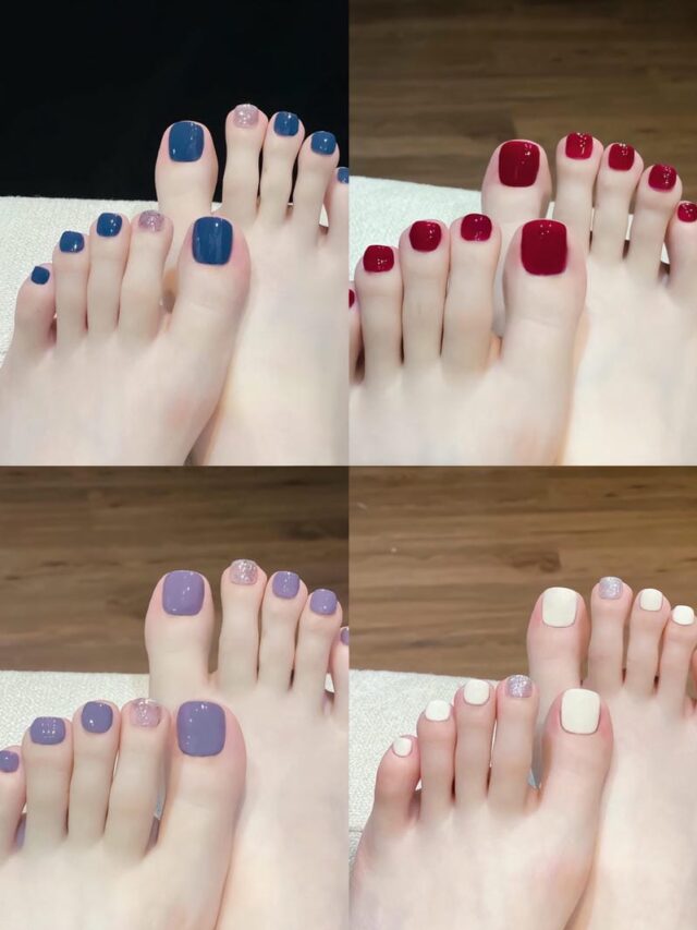 Những mẫu nail chân sơn trơn đơn giản
