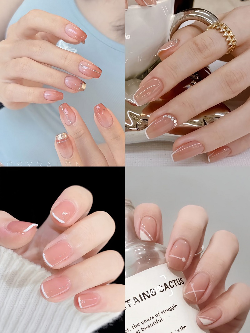 Mẫu nail mùa thu đẹp, form móng ngắn
