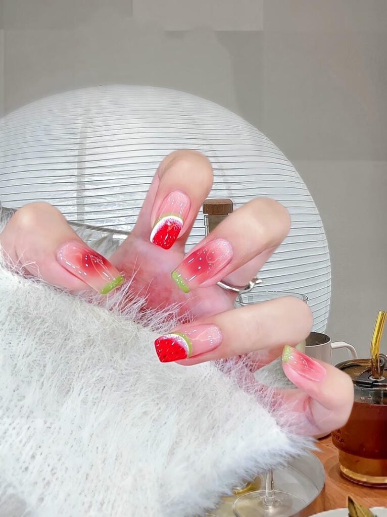 Nail dưa hấu đẹp