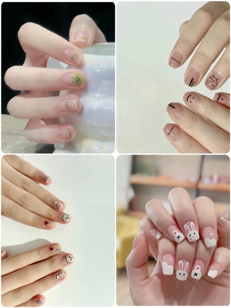 Những mẫu nail vẽ hình con vật đơn giản