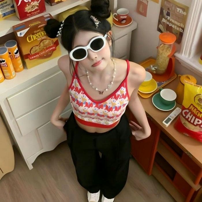 Hình ảnh gái xinh đeo kính dâm biểu cảm siêu dễ thương