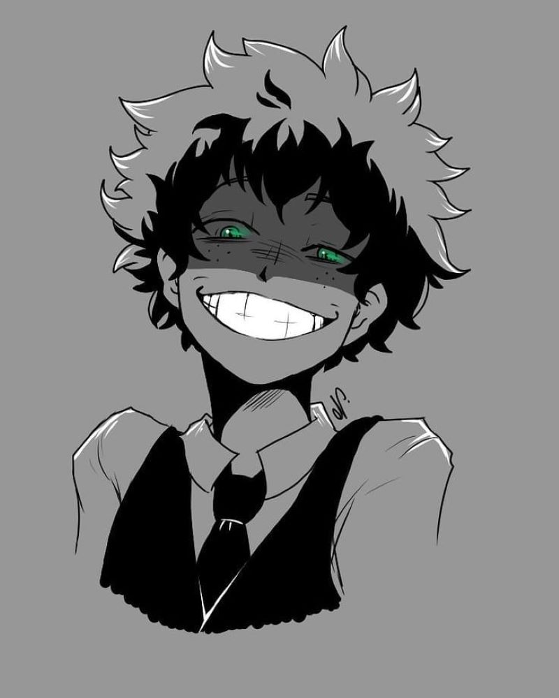 ảnh deku trắng đen