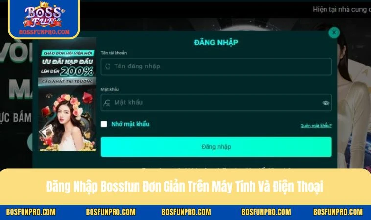 dang nhap bossfun anh dai dien