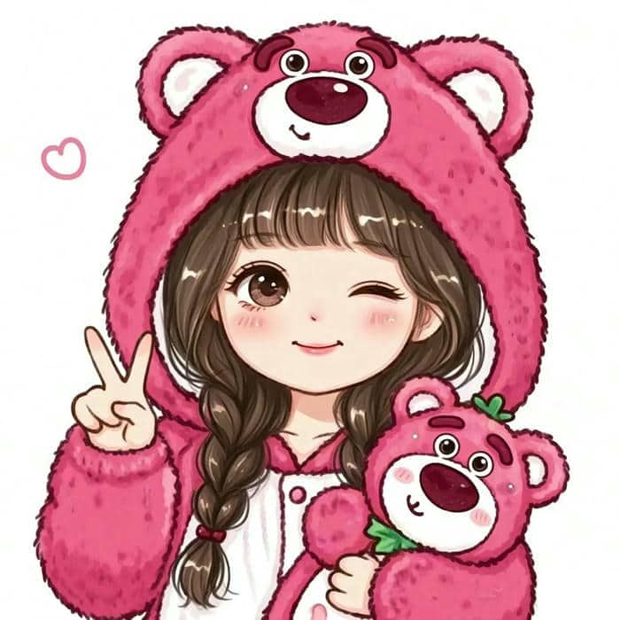 gấu dâu chibi