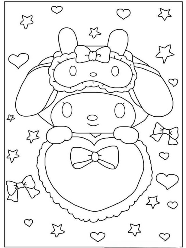 Tổng hợp 70+ tranh tô màu My Melody cute, đáng yêu cho bé