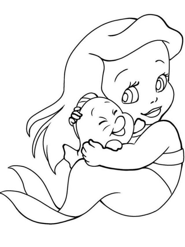 Tải miễn phí 60+ tranh tô màu nàng tiên cá cute cho bé gái