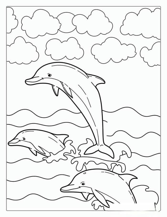 tranh tô màu cá heo (10)