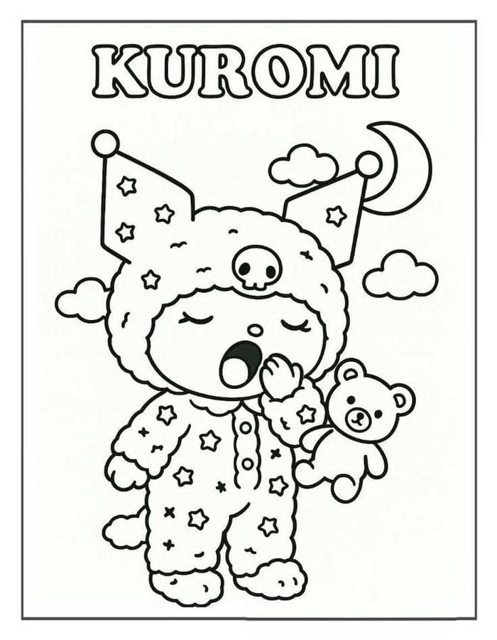tranh tô màu kuromi (1)