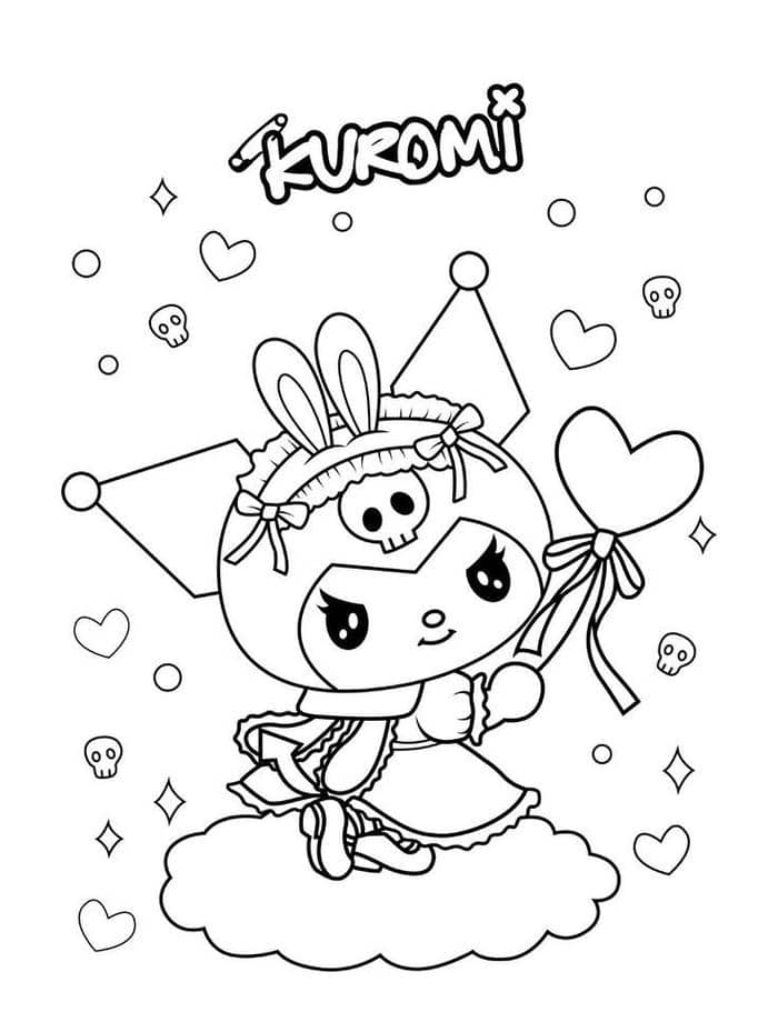 tranh tô màu kuromi (10)