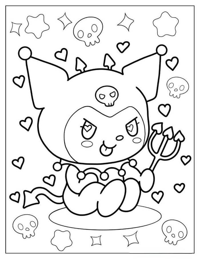 tranh tô màu kuromi (8)