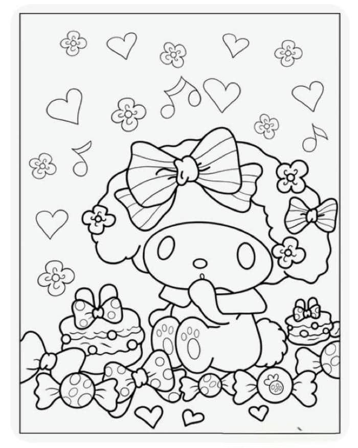 tranh tô màu my melody (11)