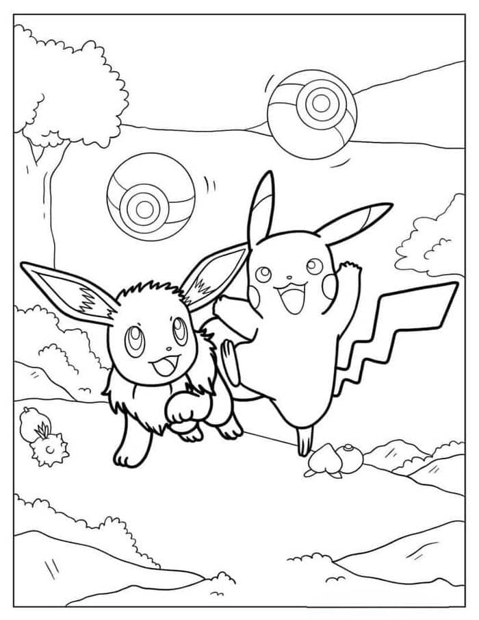 tranh tô màu pikachu (25)
