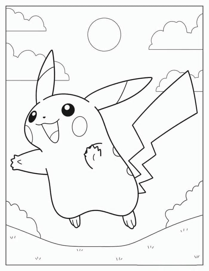 tranh tô màu pikachu (9)