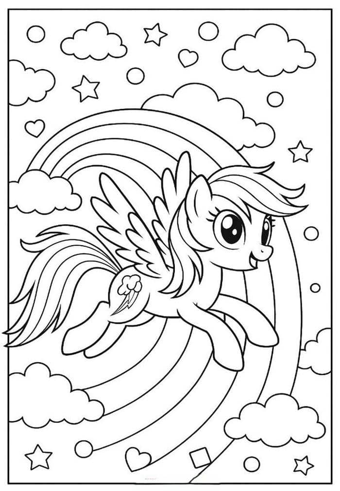 tranh tô màu pony (10)