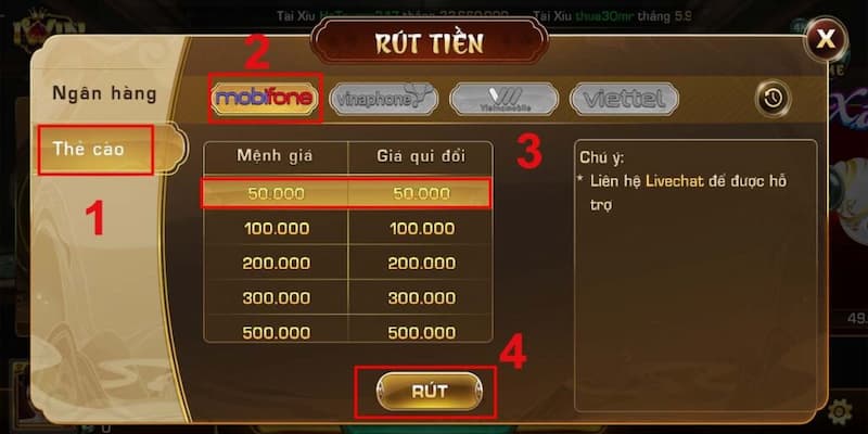 Điều kiện hội viên cần đáp ứng khi rút tiền tài xỉu